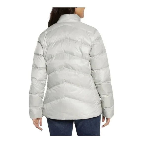 Eddie Bauer Women’s Down Packable Puffer Jacket Large Silver 650 Water Repellent - Picture 2 of 11